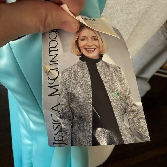 Vtg 80s 90s Jessica McClintock For Gunne Sax Strapless Dress Maxi 5/6 Blue NWT - Picture 3 of 15